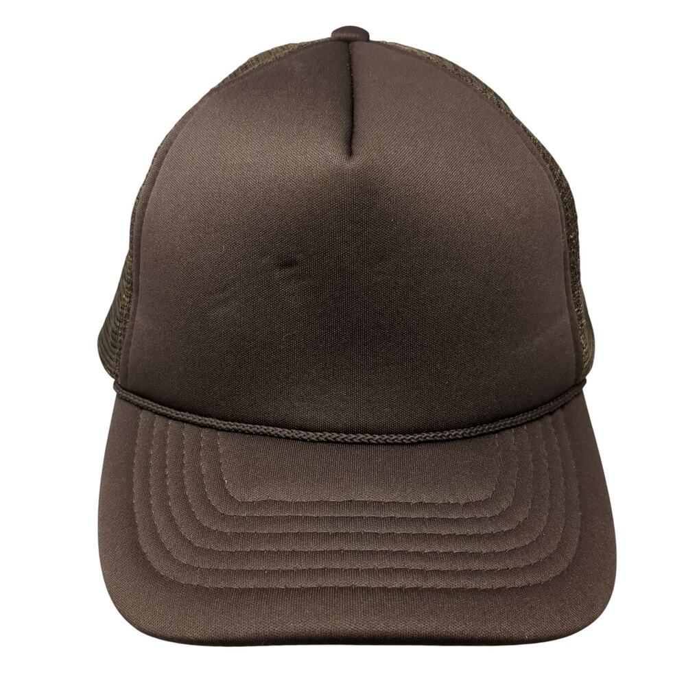 Dalix Snapback Trucker Hat Brown One Size Adjustable Mesh Back Outdoor Blank